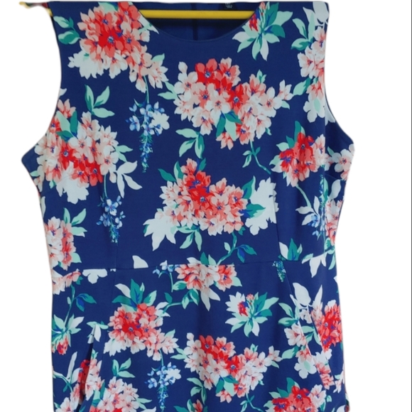 Land's End Floral Midi A Line Print Sleeveless Sheath Dress - Picture 2 of 10